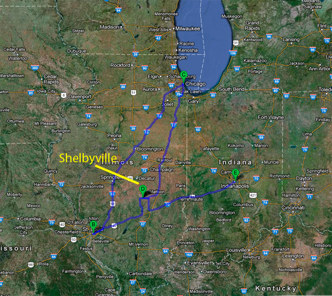 map-to-shelbyville-illinois-by-road